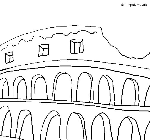 505x470 Colosseum Coloring Page