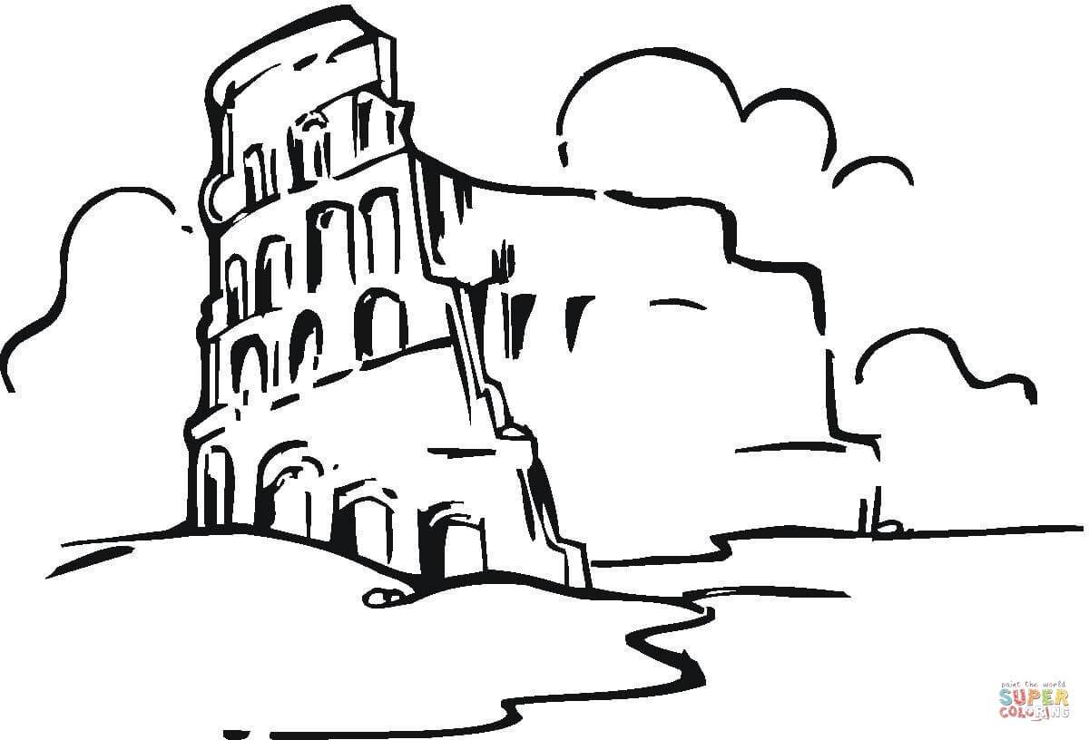 1200x816 Astonishing Colosseum In The Clouds Coloring Page Printable Pics