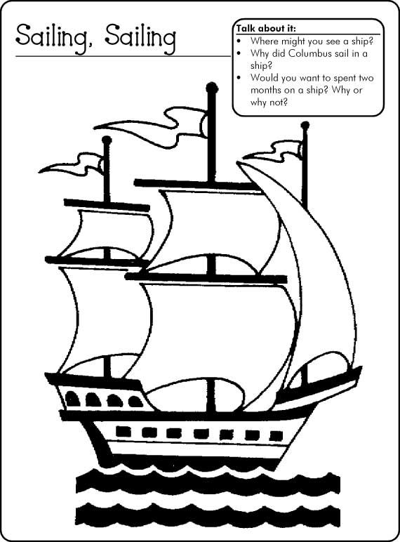 570x772 Columbus Day Ships Coloring Pages Social Studies, Homeschool