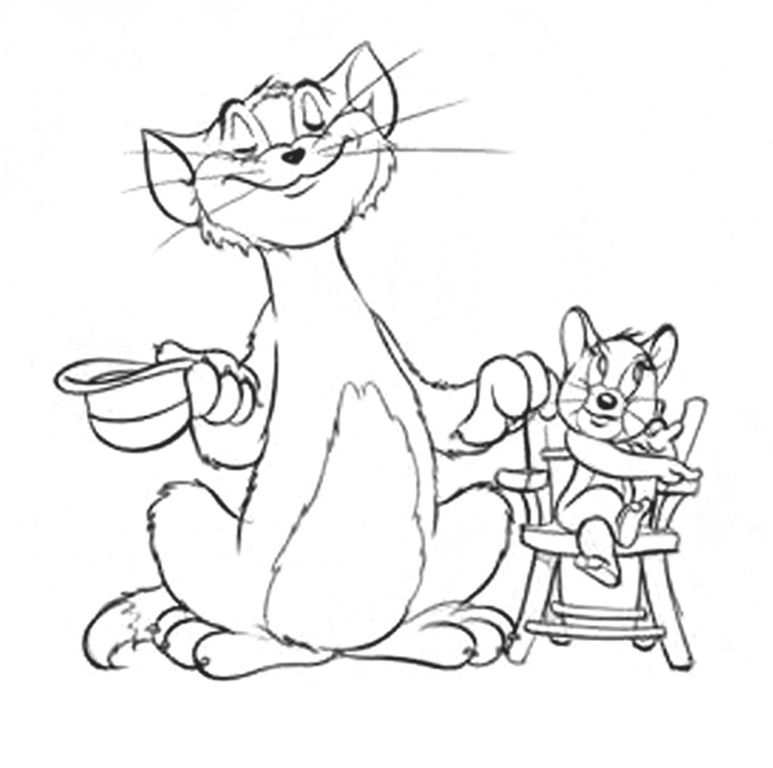 1572x1562 Tom And Jerry Line Art For Coloring Coloring Sheets