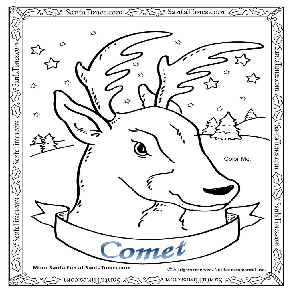 1024x1024 Comet The Reindeer Coloring Page More Reindeer Coloring Pages