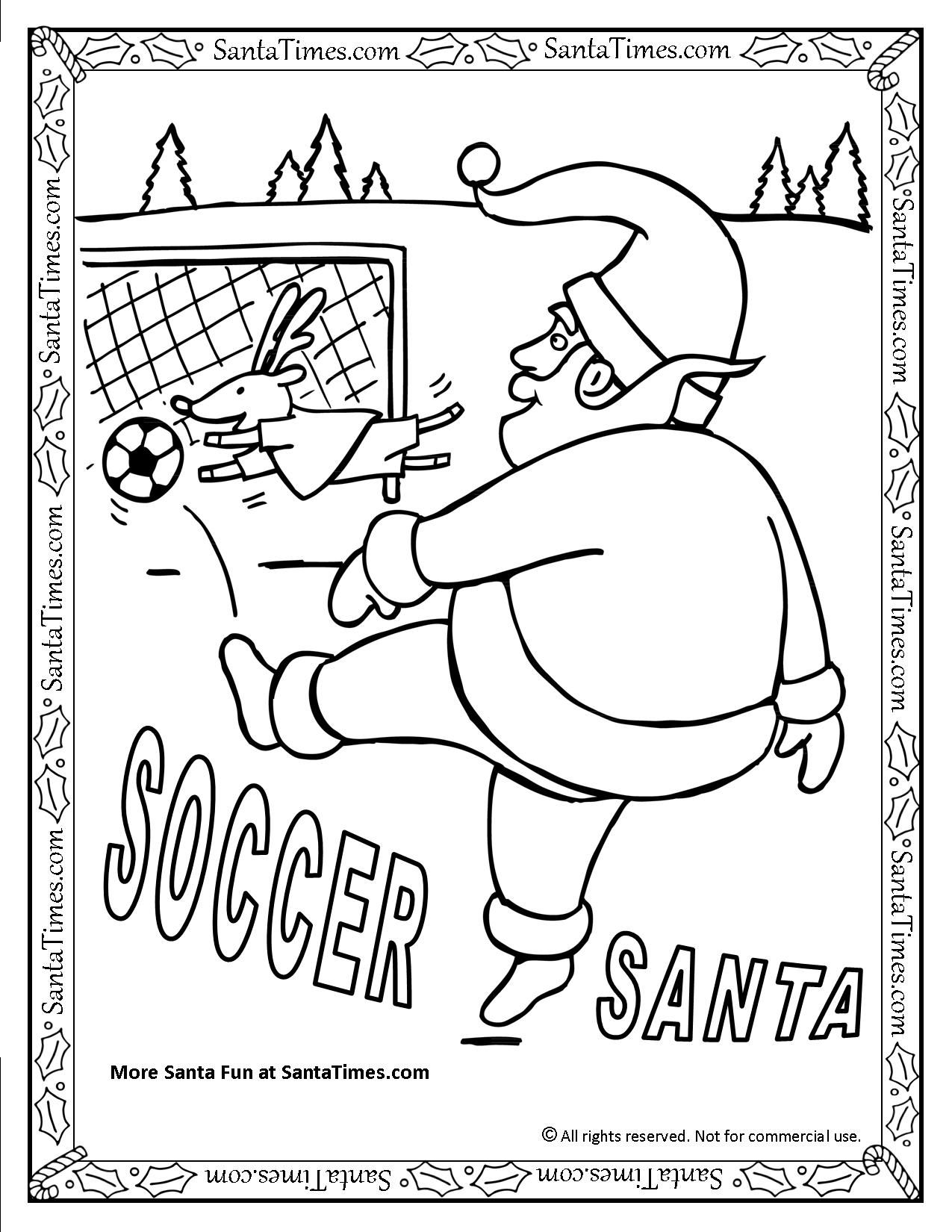 1275x1650 Soccer Santa Printable Christmas Coloring Page Lots And Lots