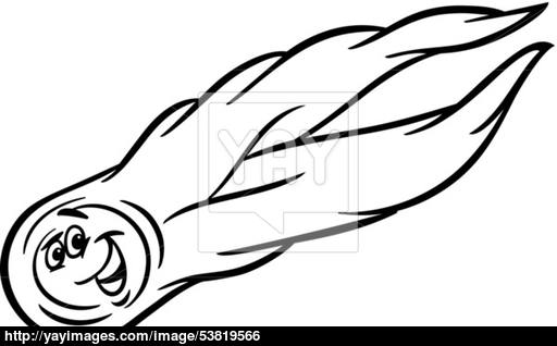 512x318 Cartoon Comet Coloring Page Vector