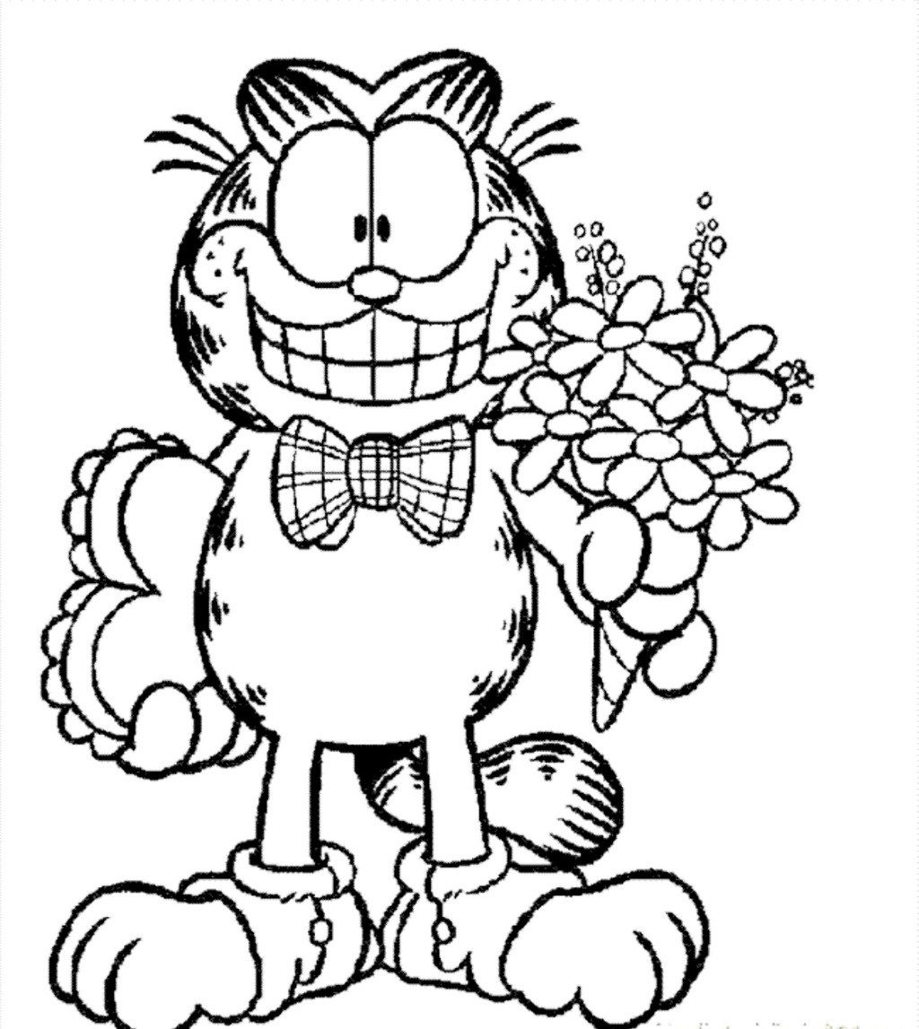 1024x1147 Highly Detailed Garfield Coloring Pages For Kids Comic Strip