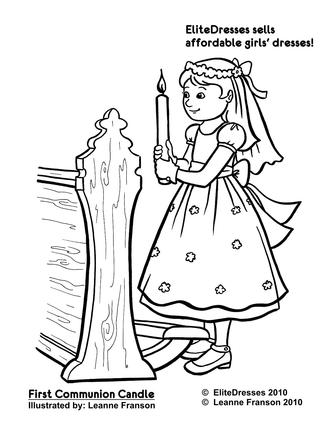 1275x1650 Superior Holy Communion Coloring Pages For Kids First Dress Free