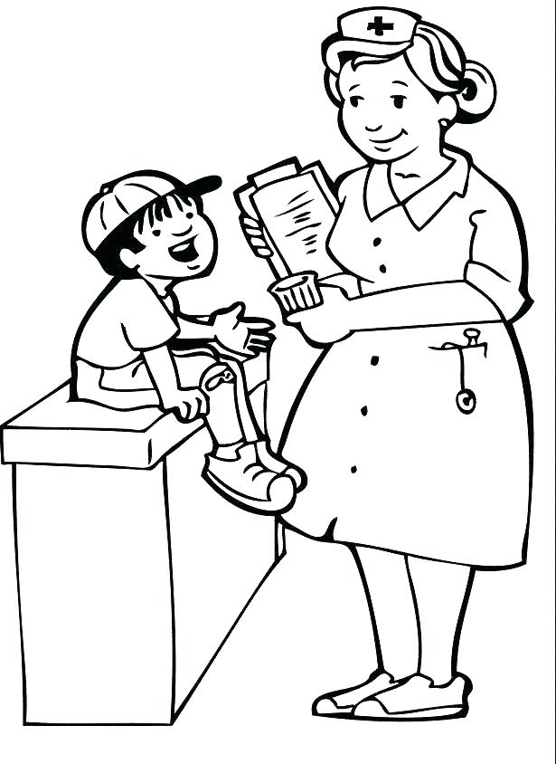 615x844 Doctor Coloring Page Community Workers Coloring Pages Doctor