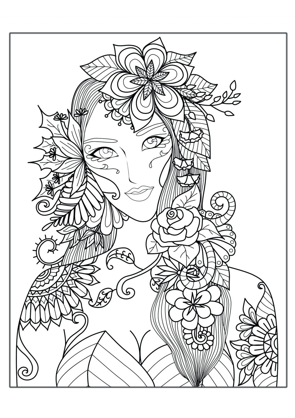 1024x1448 Coloring Page Printable Complex Coloring Pages For Adults