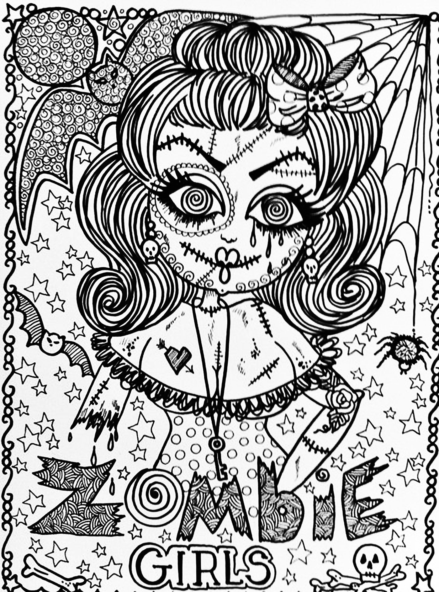 1400x1887 The Zombie Girl Complex Drawing For Halloween, From The Gallery