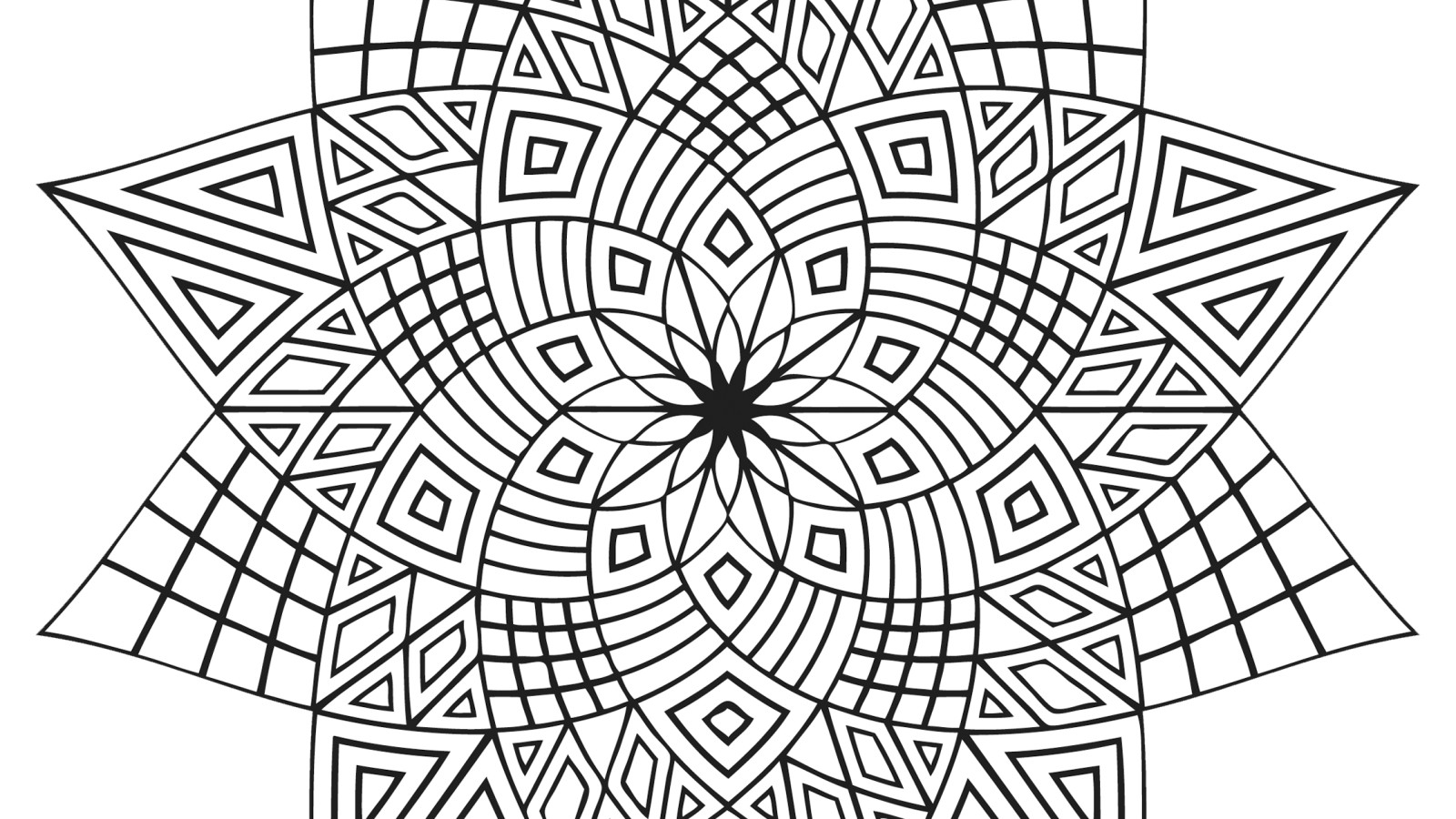 1600x900 Excellent Design Coloring Pages Printable Adults Fashion Flower