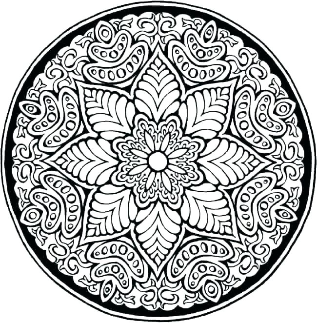 650x662 Intricate Flower Coloring Pages Flower Color