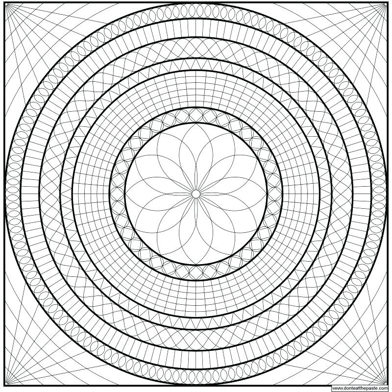 800x800 Complex Geometric Coloring Pages Geometric Mandala To Print