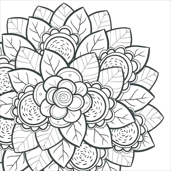 600x600 Intricate Coloring Pages Intricate Flower Coloring Pages Coloring