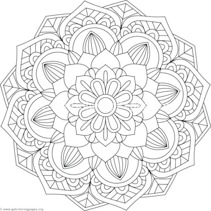 736x736 Intricate Mandala Coloring Pages Flower Colouring