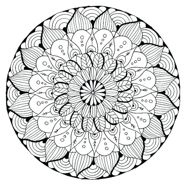 615x615 Complicated Coloring Pages Colouring Page Difficult Mandala
