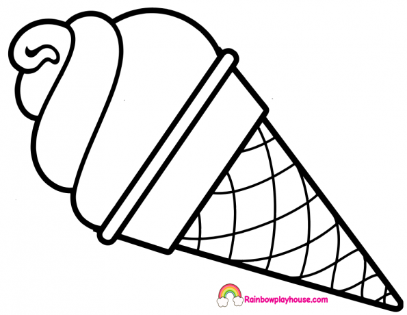 595x460 Ice Cream Cone Coloring Page