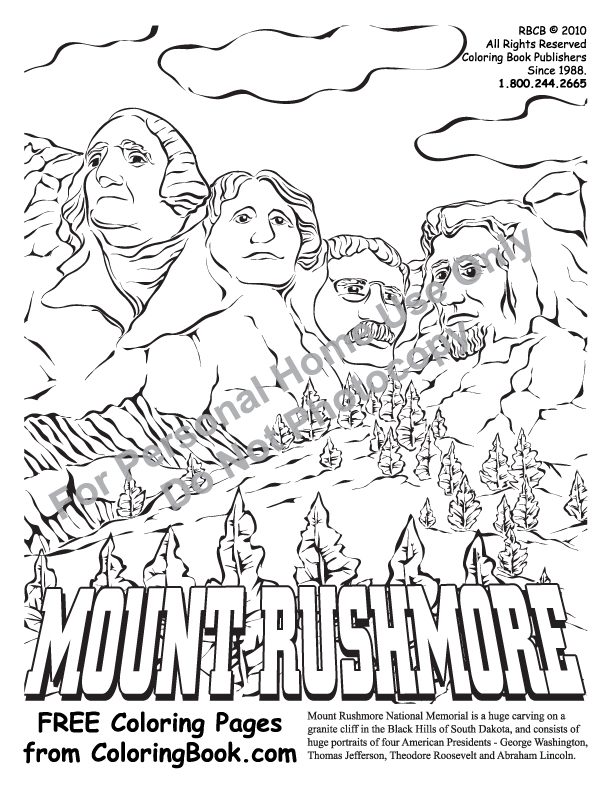 612x792 Coloring Pages Free Online Coloring Pages Mt Rushmore