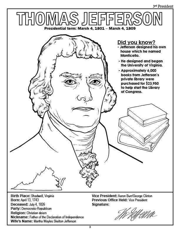 612x792 Free Printable President's Day Coloring Pages