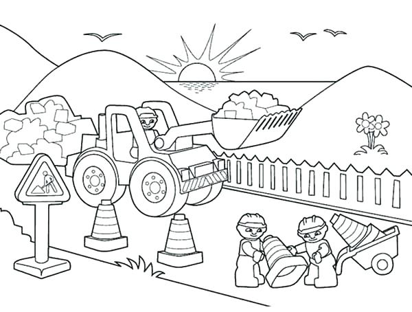 600x454 Construction Vehicles Coloring Pages Construction Vehicles