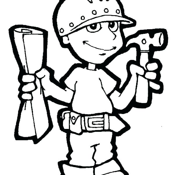 600x600 Construction Worker Coloring Pages Construction Worker Coloring