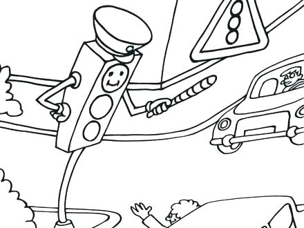 440x330 Traffic Light Signs Coloring Pages Road Sign Colouring For Kids