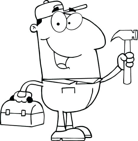 468x480 Construction Worker Coloring Pages Construction Coloring Pages