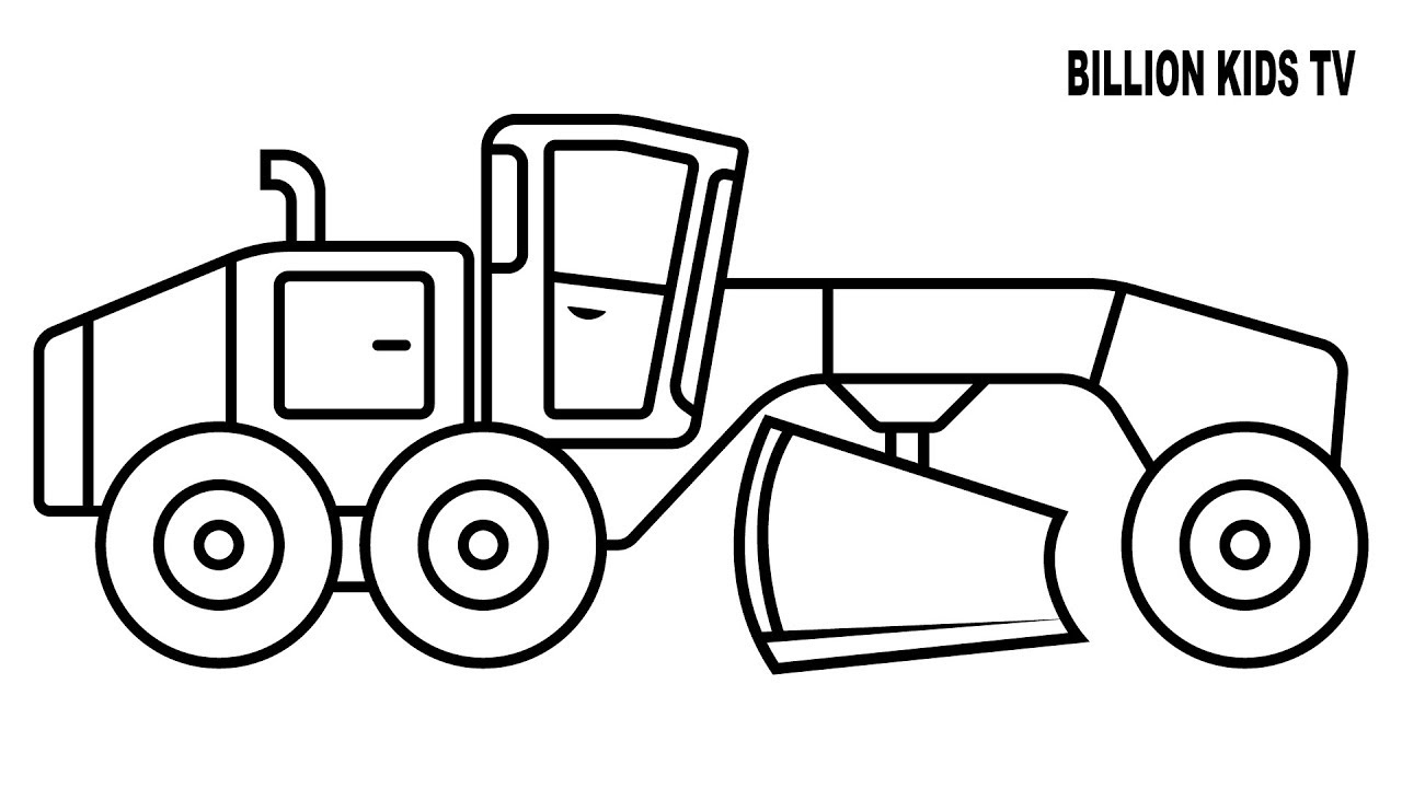 1280x720 Grader Truck Coloring Pages, Colors For Kids Vehicles Video