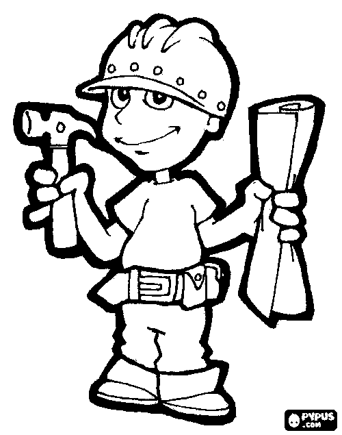 500x635 Construction Worker Coloring Page