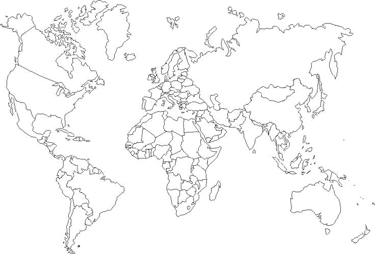 736x500 Continents Coloring Page