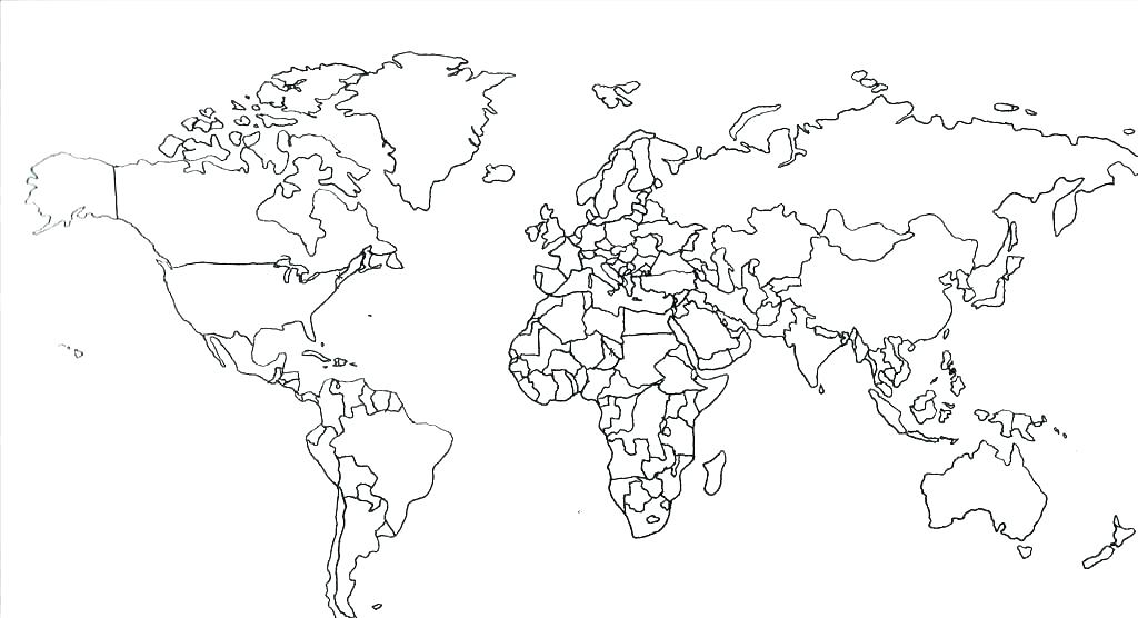 1024x556 Continents Coloring Page Continents Coloring Page World Map