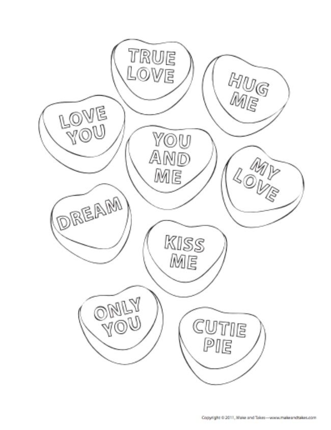 650x845 Valentine Candy Hearts Coloring Pages Free Valentine Coloring