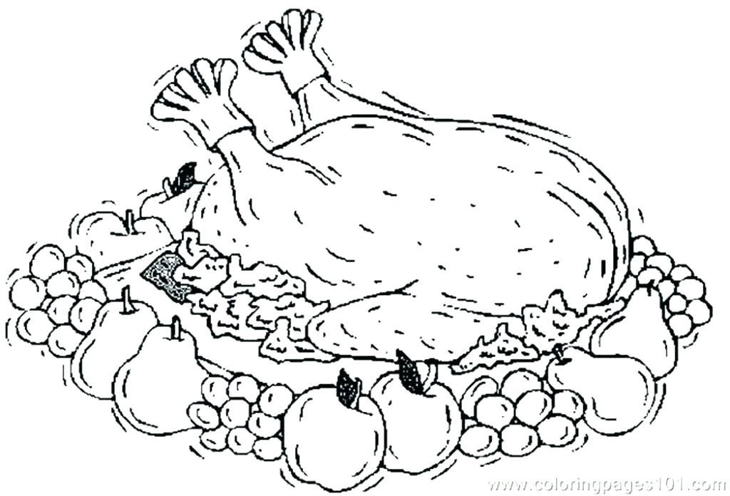 1024x696 Cooked Turkey Coloring Pages