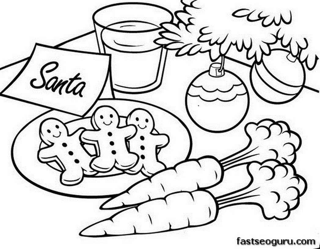 1048x816 Christmas Cookies Coloring Pages To Print Coloring For Kids