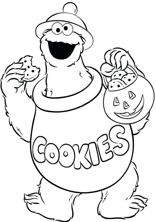 595x842 Elmo And Cookie Monster Coloring Pages To Print