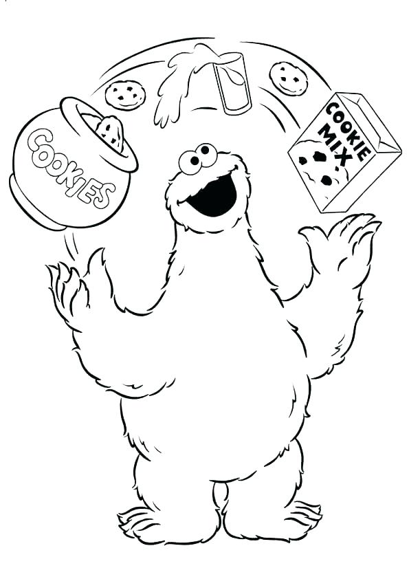 595x842 Cookie Monster Coloring Sheet S Printable Cookie Monster Coloring