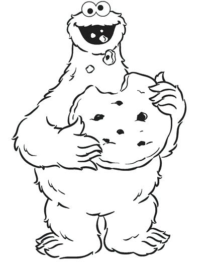412x520 Cookie Monster Coloring Page