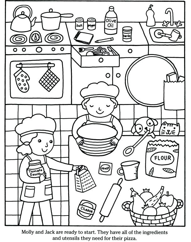 609x770 Cooking Coloring Pages Color Cook Pizza Publications A Free
