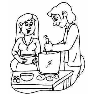 300x300 Cooking Dinner From Potatos Coloring Page