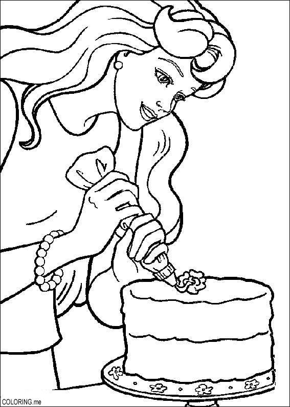 567x794 Coloring Page Barbie Cooking