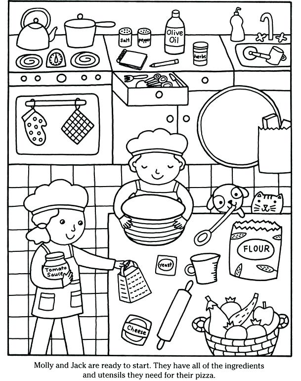 609x770 Kitchen Coloring Pages