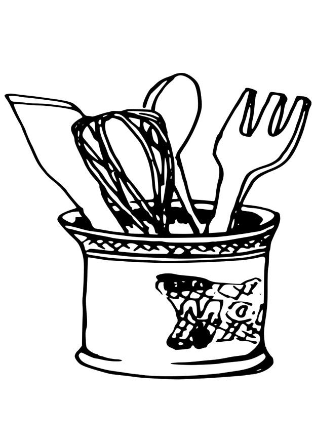 620x875 Coloring Page Kitchen Utensils
