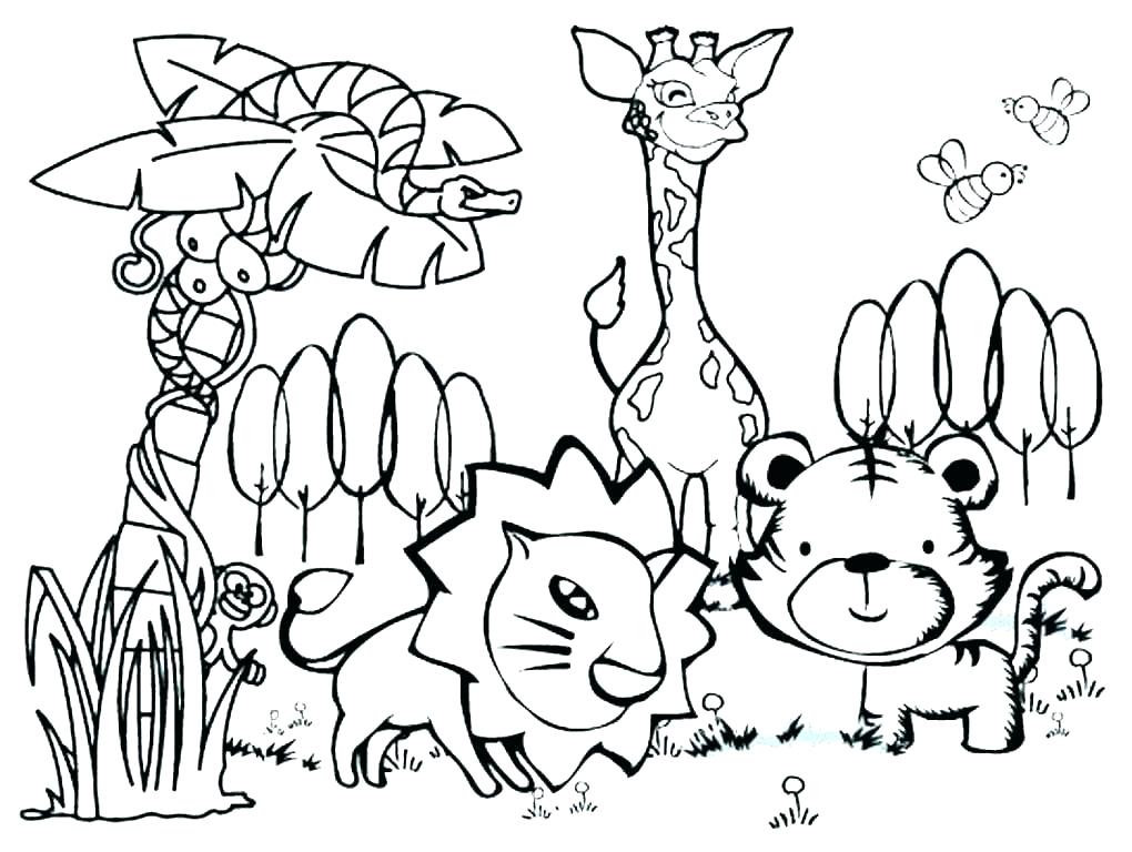 1020x768 Cartoon Animals Coloring Pages Deepart
