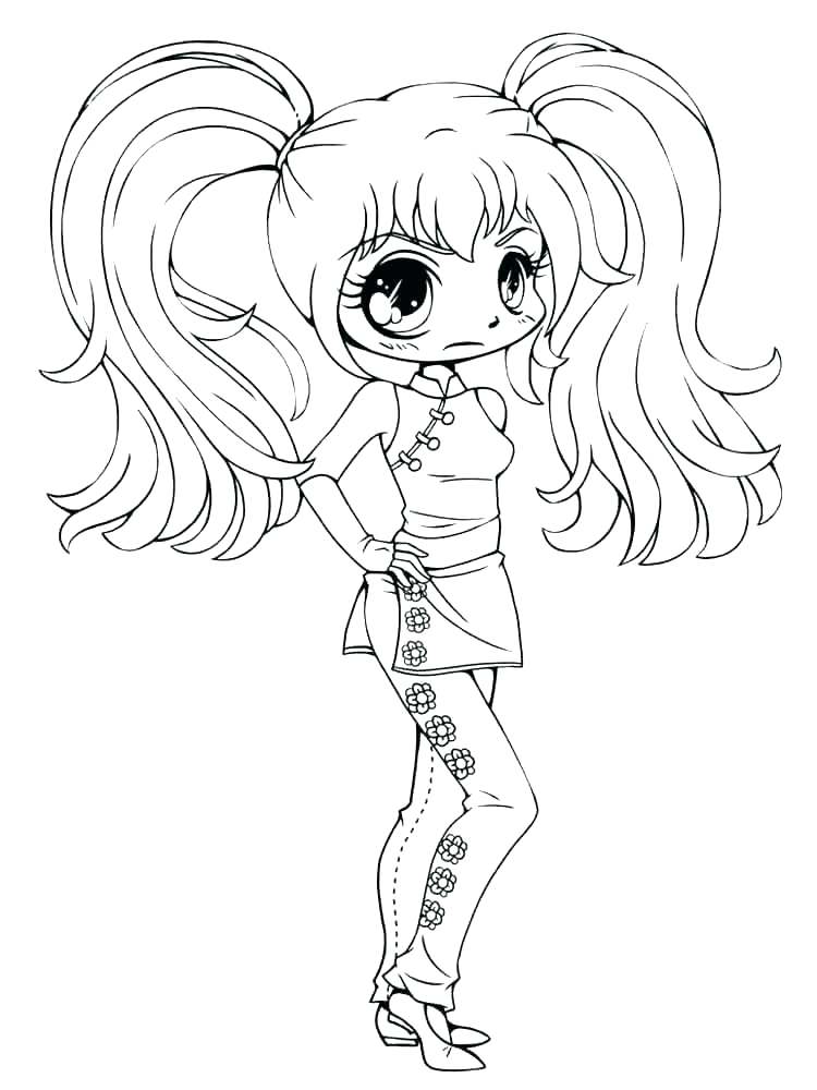 750x1000 Cute Anime Girl Colouring Pages Coloring Cool To Print Character