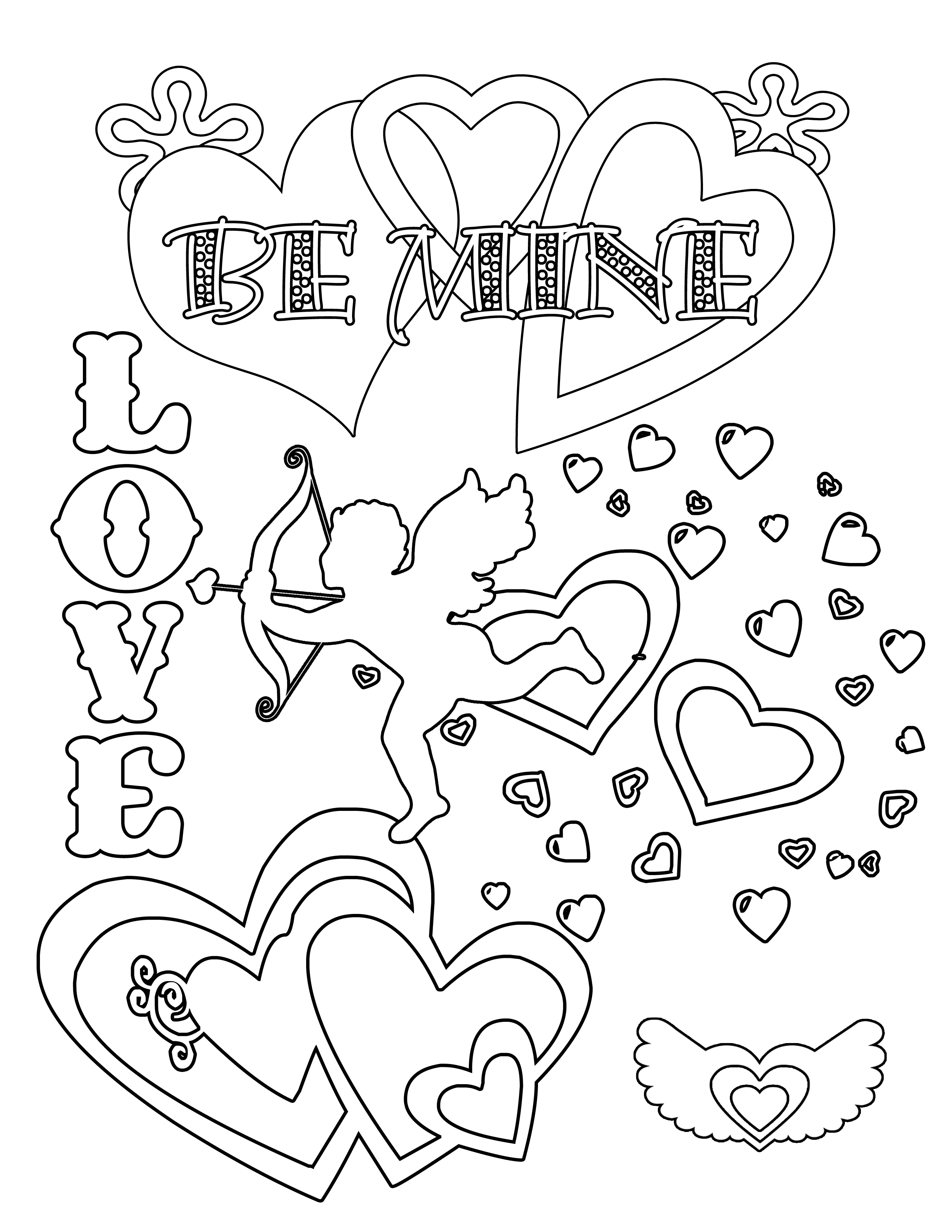 2550x3300 Cool Cute Valentines Day Coloring Pages Cool Ideas