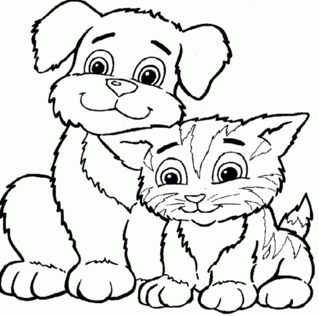 1024x1013 Attractive Inspiration Ideas Dogs And Cats Coloring Pages Cool Cat