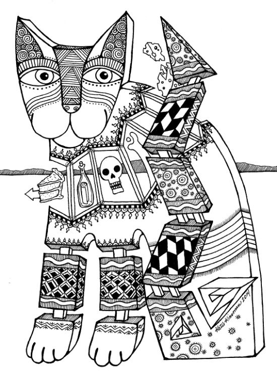 550x743 Cool Cat Coloring Page Cats + Dogs Coloring Pages For Adults