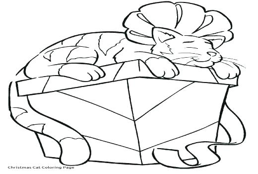 520x350 Christmas Cat Coloring Pages