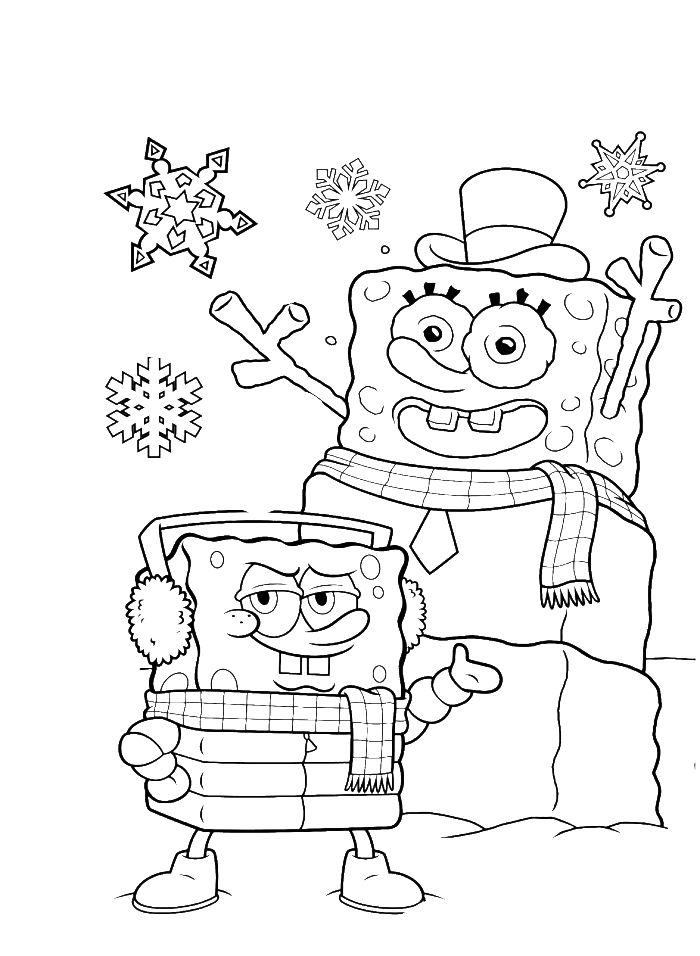 700x956 Free Spongebob Christmas Coloring Pages Drawn Christmas Spongebob