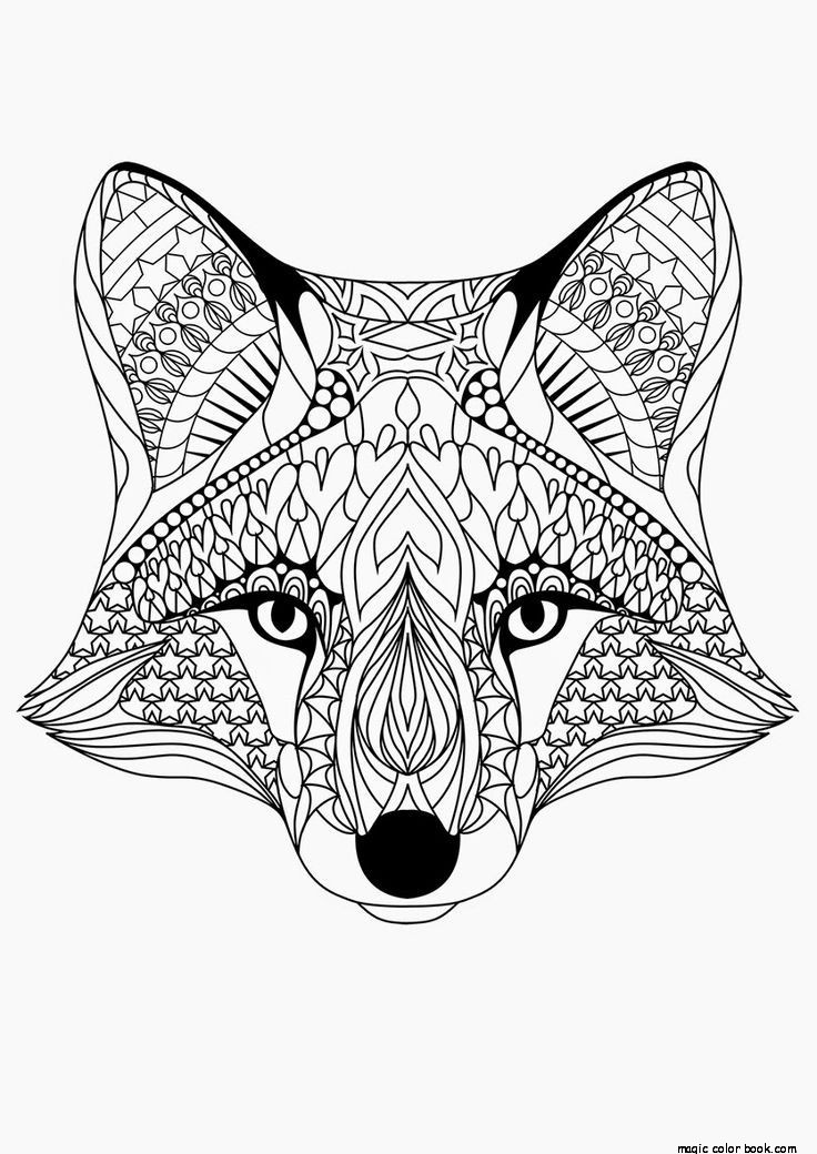 736x1040 Fox Pattern Cool Coloring Pages Online Free Girls Mandala