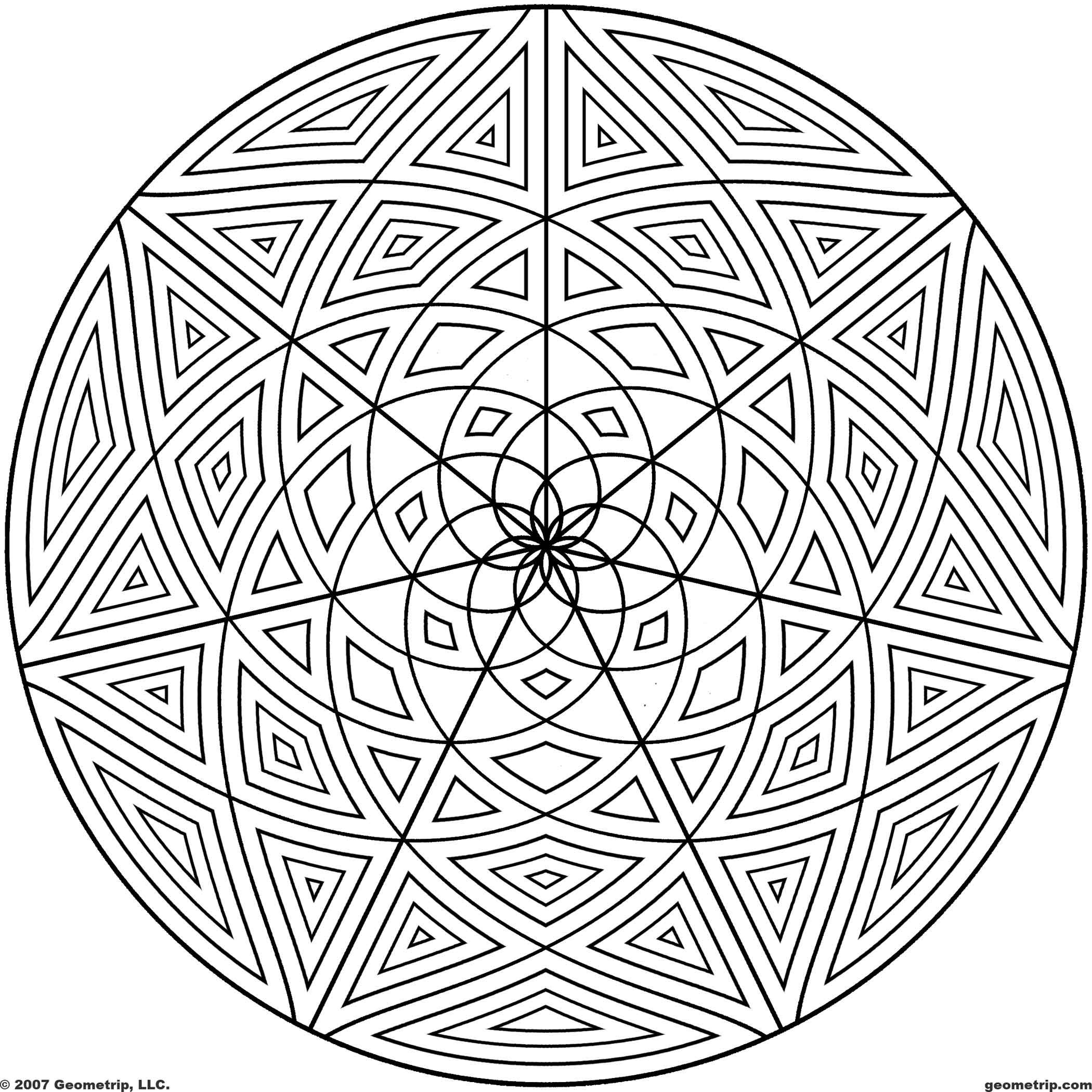 2100x2100 Geometric Page Pattern Coloring Sheets