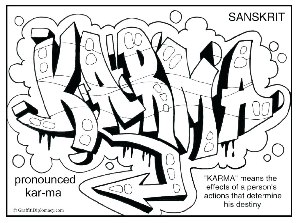 1024x766 Awesome And Beautiful Printable Graffiti Coloring Pages Names